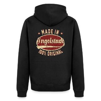 Made in Ingolstadt 100 % original Ingolstädter - Veste à capuche bio Premium Unisexe - noir - Dos - Nico (187cm)