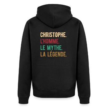 CHRISTOPHE L'HOMME LE MYTHE LA LÉGENDE - Veste à capuche bio Premium Unisexe - noir - Dos - Nico (187cm)