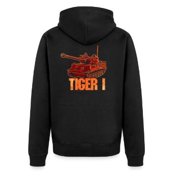 Tiger 1 Panzer - Deutschland - Zweiter Weltkrieg - Unisex Premium Bio Zip Hoodie - Schwarz - Hinten - Nico (187cm)
