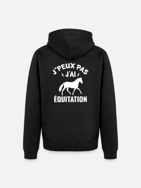 J'peux pas j'ai Équitation - Veste à capuche bio Premium Unisexe - noir