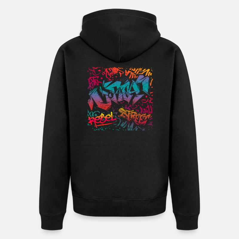 Graffiti Kunst - Unisex Premium Bio Zip Hoodie - Schwarz