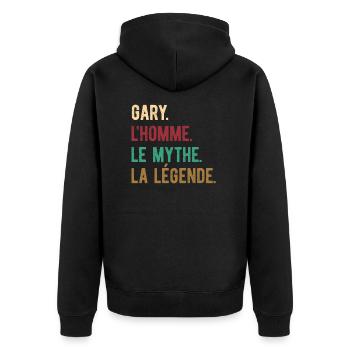 GARY L'HOMME LE MYTHE LA LÉGENDE - Veste à capuche bio Premium Unisexe - noir - Dos - Nico (187cm)