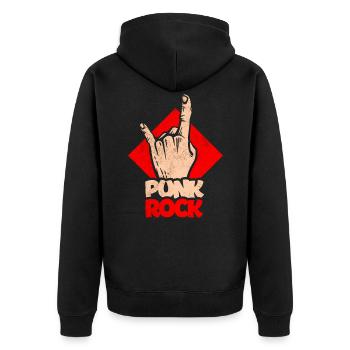 Punk Rock - Unisex Premium Bio Zip Hoodie - Schwarz - Hinten - Nico (187cm)