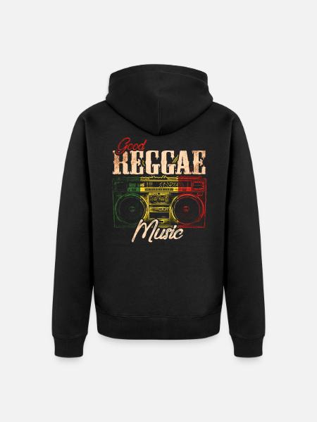 Reggae Music - Unisex Premium Organic Zip Hoodie - black