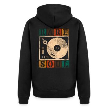 Soul Music - Unisex Premium Organic Zip Hoodie - black - Back - Nico (187cm)