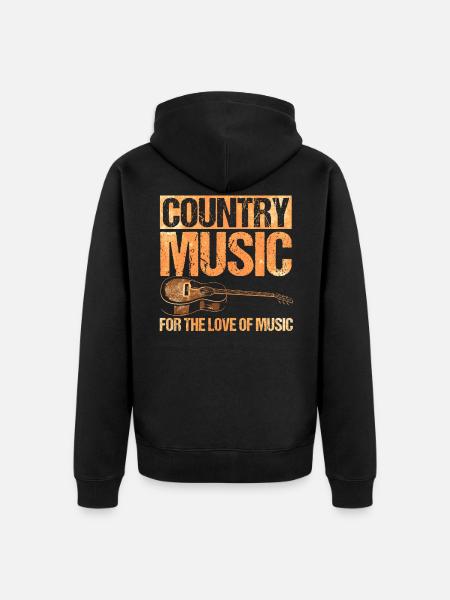 Country Musik - Unisex Premium Bio Zip Hoodie - Schwarz