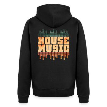 Musique House - Veste à capuche bio Premium Unisexe - noir - Dos - Nico (187cm)
