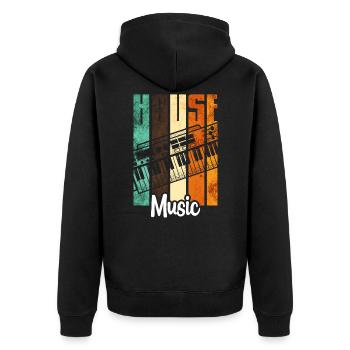 Musique House - Veste à capuche bio Premium Unisexe - noir - Dos - Nico (187cm)