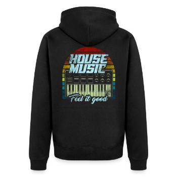 Musique House - Veste à capuche bio Premium Unisexe - noir - Dos - Nico (187cm)
