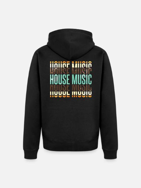 House Music - Unisex Premium Organic Zip Hoodie - black