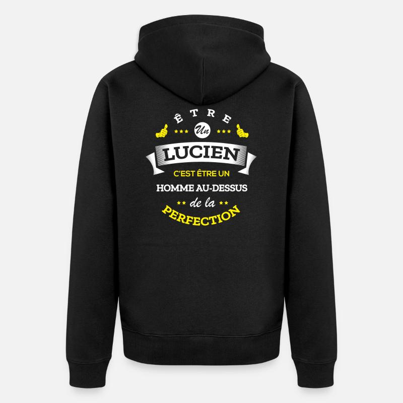 LUCIEN PARFAIT - NOM LUCIEN - Veste à capuche bio Premium Unisexe - noir