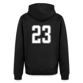 23 years jersey number 23 - Unisex Premium Organic Zip Hoodie - black - Back - Nico (187cm)