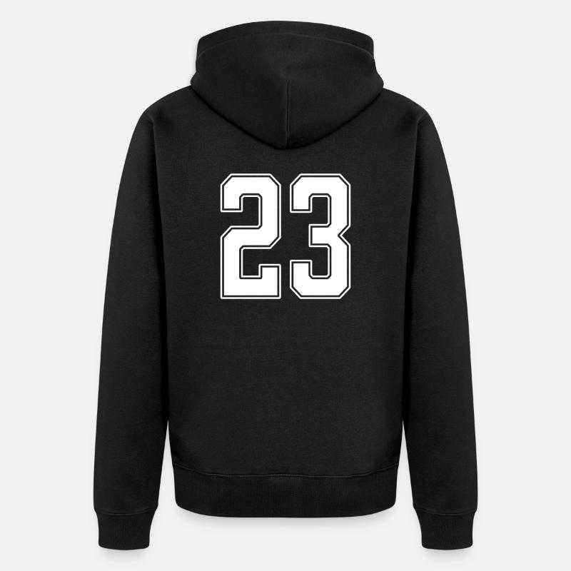 23 ans numéro maillot 23 - Veste à capuche bio Premium Unisexe - noir
