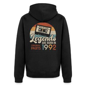 legends 1992 born in 1992 anniversary 30 years - Unisex Premium Organic Zip Hoodie - black - Back - Nico (187cm)