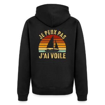 je peux pas j'ai voile - Veste à capuche bio Premium Unisexe - noir - Dos - Nico (187cm)