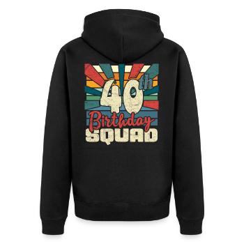 40e anniversaire - Veste à capuche bio Premium Unisexe - noir - Dos - Nico (187cm)