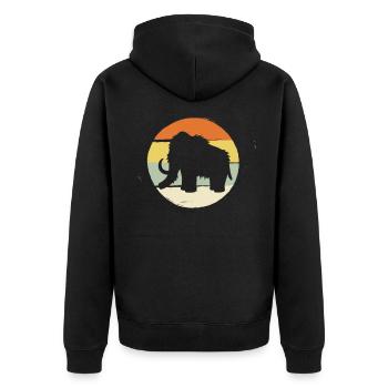 Mammut steinzeit urzeit rüssel stoßzähne geschenk - Unisex Premium Bio Zip Hoodie - Schwarz - Hinten - Nico (187cm)