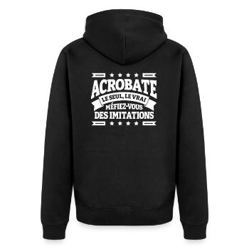 ACROBATE LE SEUL LE VRAI - Veste à capuche bio Premium Unisexe - noir - Dos - Nico (187cm)