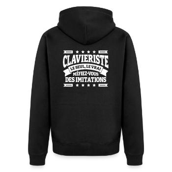 CLAVIÉRISTE LE SEUL LE VRAI - Veste à capuche bio Premium Unisexe - noir - Dos - Nico (187cm)