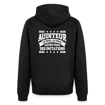AUDITEUR LE SEUL LE VRAI - Veste à capuche bio Premium Unisexe - noir - Dos - Nico (187cm)
