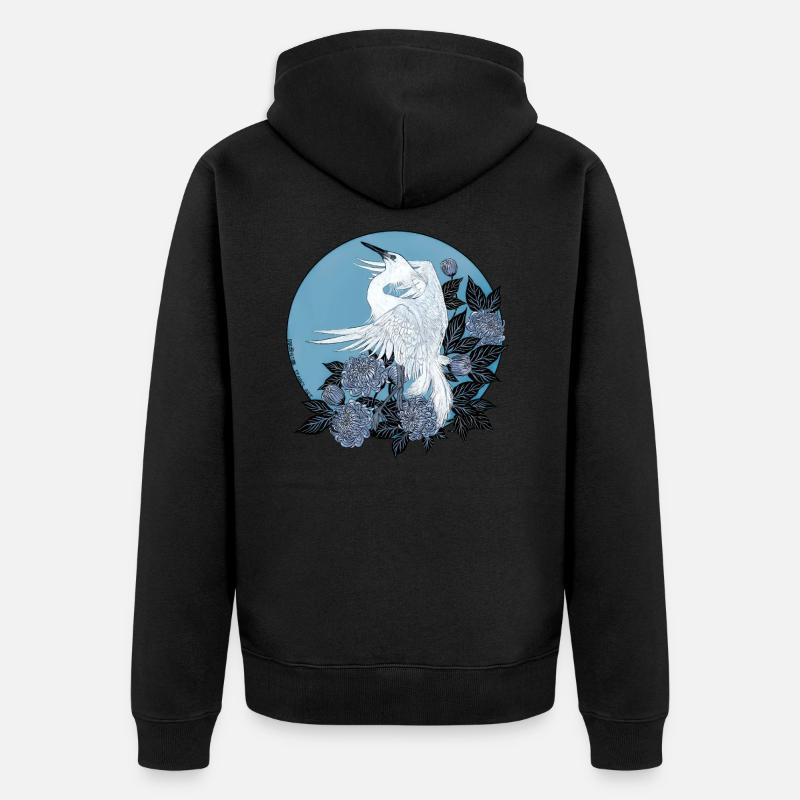 Bleu héron / Bleu héron - Veste à capuche bio Premium Unisexe - noir