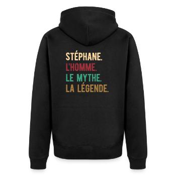 STÉPHANE L'HOMME LE MYTHE LA LÉGENDE - Veste à capuche bio Premium Unisexe - noir - Dos - Nico (187cm)
