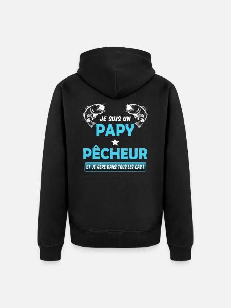 Papy pêcheur - Veste à capuche bio Premium Unisexe - noir
