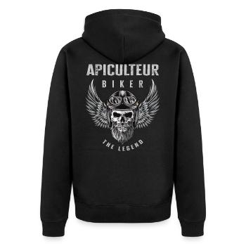 Apiculteur biker motard cadeau drôle moto - Veste à capuche bio Premium Unisexe - noir - Dos - Nico (187cm)