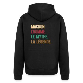 MACRON L'HOMME LE MYTHE LA LÉGENDE - Veste à capuche bio Premium Unisexe - noir - Dos - Nico (187cm)