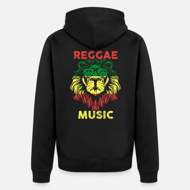 Reggae Music Lion - Veste à capuche bio Premium Unisexe - noir