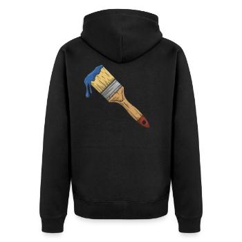 Brush with paint - Unisex Premium Organic Zip Hoodie - black - Back - Nico (187cm)