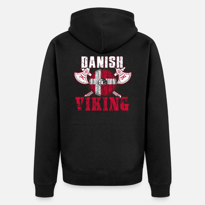 Dänemark Wikinger - Unisex Premium Bio Zip Hoodie - Schwarz