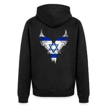 Drapeau d’Israël - Veste à capuche bio Premium Unisexe - noir - Dos - Nico (187cm)