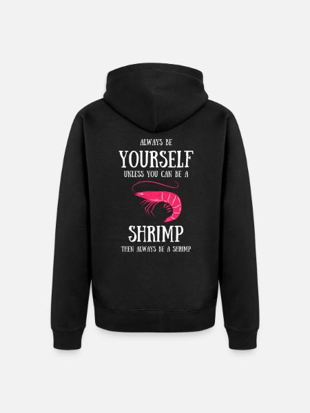 Krewetki Krewetki Akwarium languste prezent krab - Ekologiczna rozpinana bluza z kapturem Premium unisex - czarny
