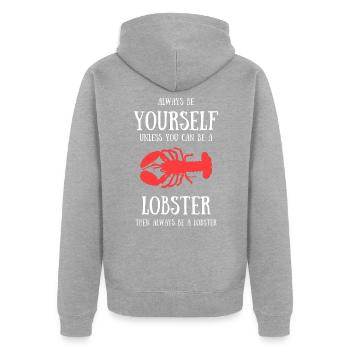 krabbe hummer natur meer krebstier geschenk - Unisex Premium Bio Zip Hoodie - Grau meliert - Hinten - Nico (187cm)