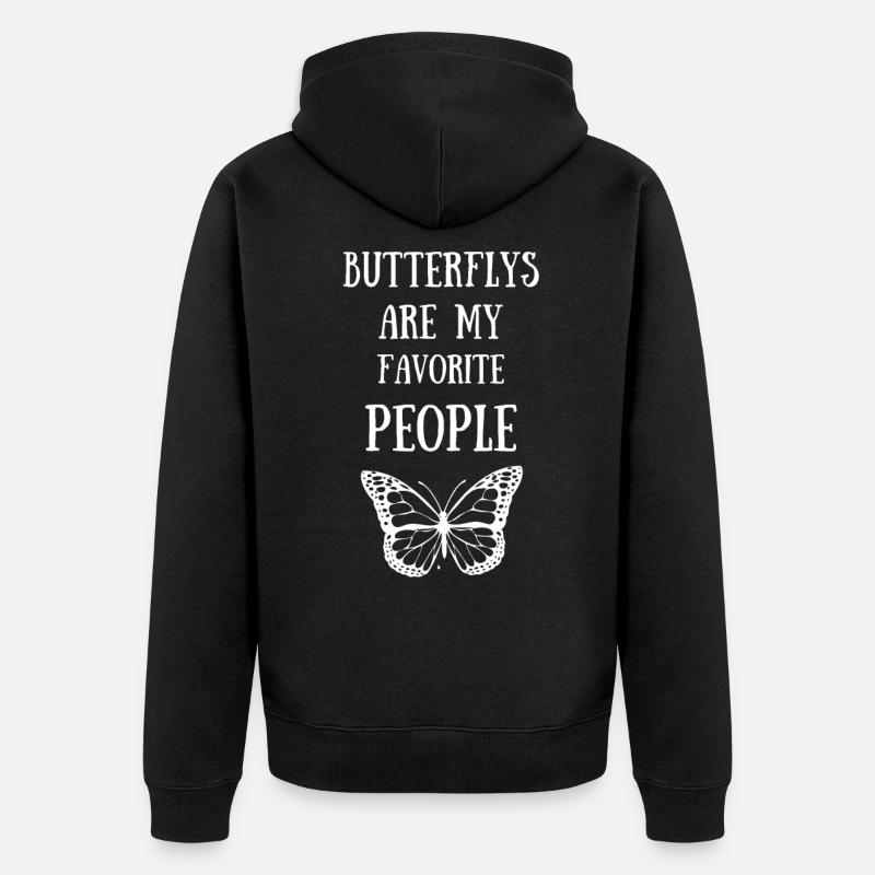 papillon papillon ailes insectes - Veste à capuche bio Premium Unisexe - noir