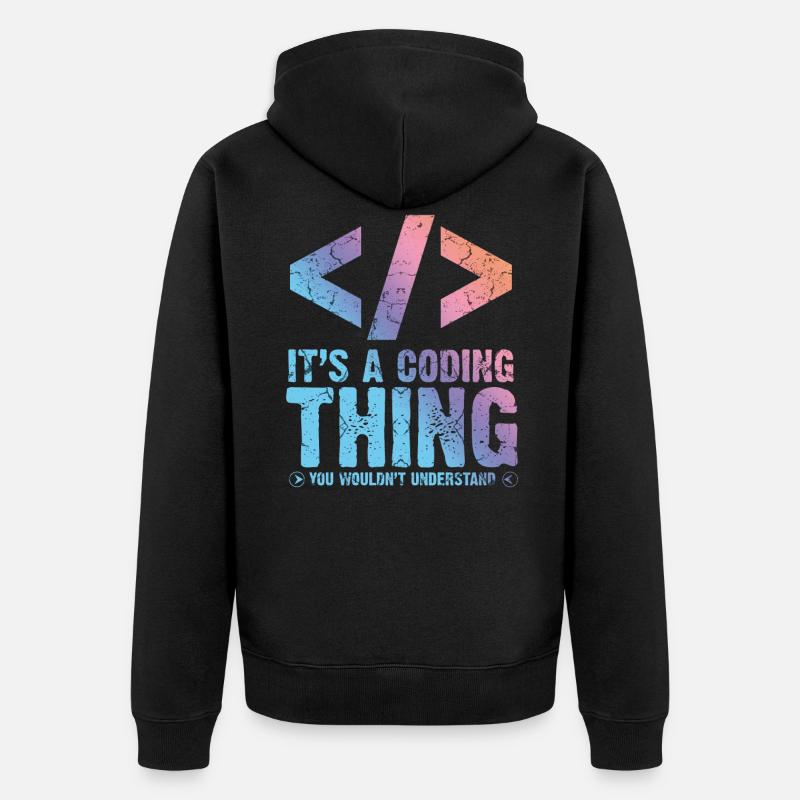 Programmeur - Veste à capuche bio Premium Unisexe - noir