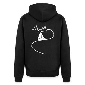 boat sailing ship sayings hobby sailing ship harbor - Unisex Premium Organic Zip Hoodie - black - Back - Nico (187cm)