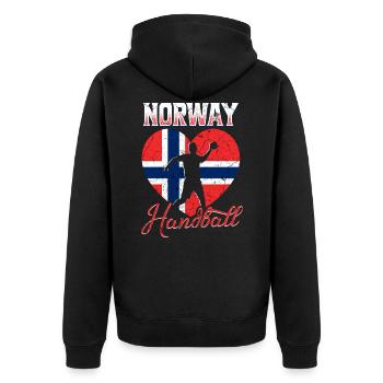 Norvège Handball - Veste à capuche bio Premium Unisexe - noir - Dos - Nico (187cm)