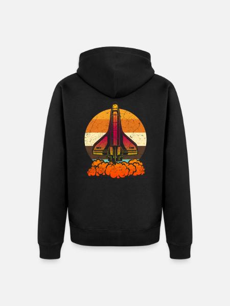 Space Shuttle - Unisex Premium Organic Zip Hoodie - black