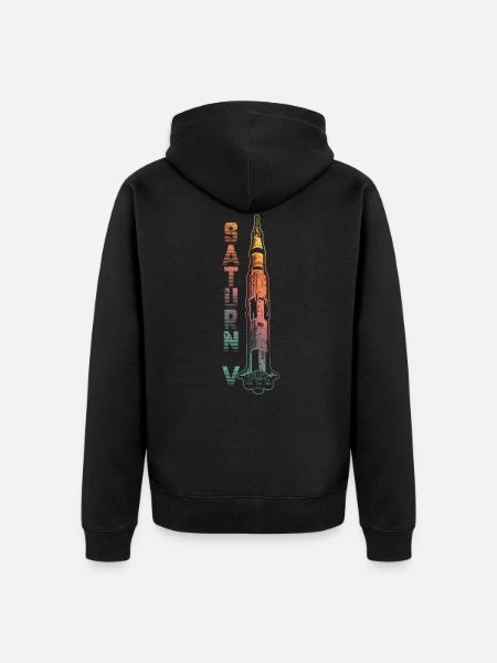 Saturn V Rocket - Unisex Premium Organic Zip Hoodie - black