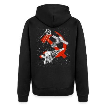 Soyouz Spoutnik Fusée Union soviétique Espace - Veste à capuche bio Premium Unisexe - noir - Dos - Nico (187cm)