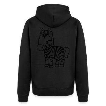 Zebra Comic Animal - Unisex Premium Organic Zip Hoodie - black - Back - Nico (187cm)