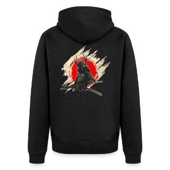Samouraï - Veste à capuche bio Premium Unisexe - noir - Dos - Nico (187cm)