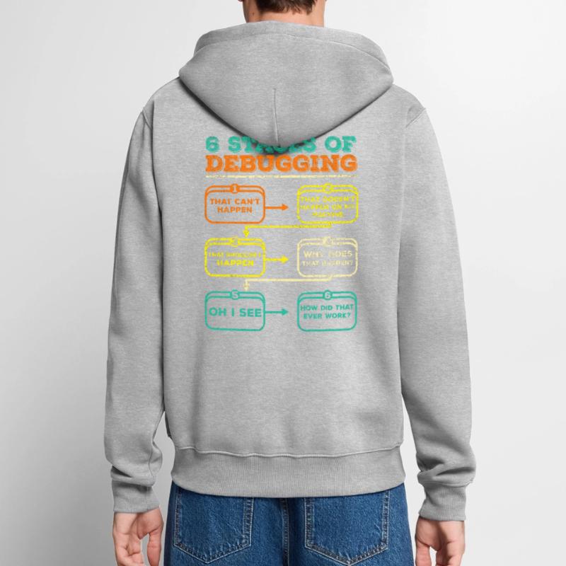 Debugging Programmierer Code Lustig Unisex Premium Bio Zip Hoodie