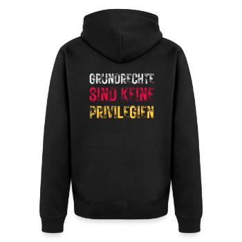 Politik Grundrechte grundgesetz freiheit zensur - Unisex Premium Bio Zip Hoodie - Schwarz - Hinten - Nico (187cm)