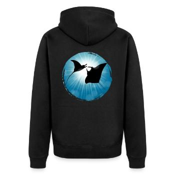 Manta Ray Ocean Plongée sous-marine sous-marine - Veste à capuche bio Premium Unisexe - noir - Dos - Nico (187cm)