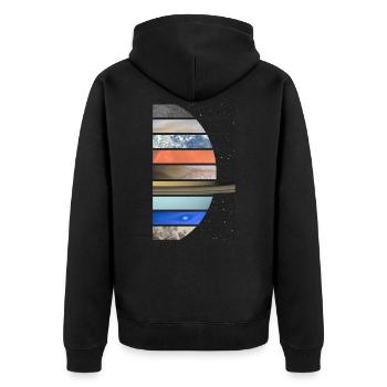 Planets of the Solar System - Unisex Premium Organic Zip Hoodie - black - Back - Nico (187cm)