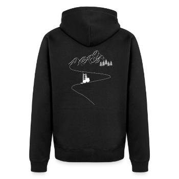 Forklift warehouse logistics warehouse occupation job - Unisex Premium Organic Zip Hoodie - black - Back - Nico (187cm)