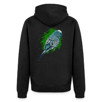 Perruche ondulée - Veste à capuche bio Premium Unisexe - noir - Dos - Nico (187cm)